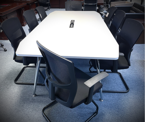 2.4m Grafton White Boardroom Table & Wynn Boardroom Chair Bundles