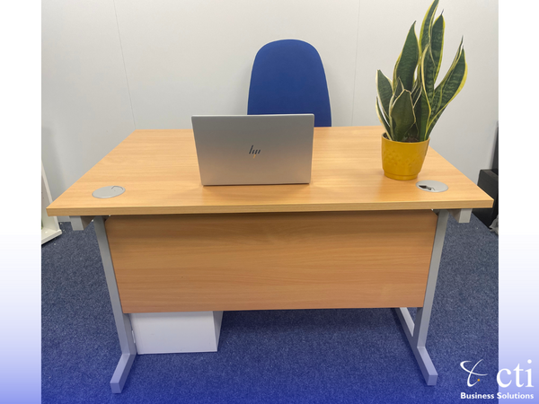 Beech Office Desk - 1200mm - Ex-Corporate, Grade A