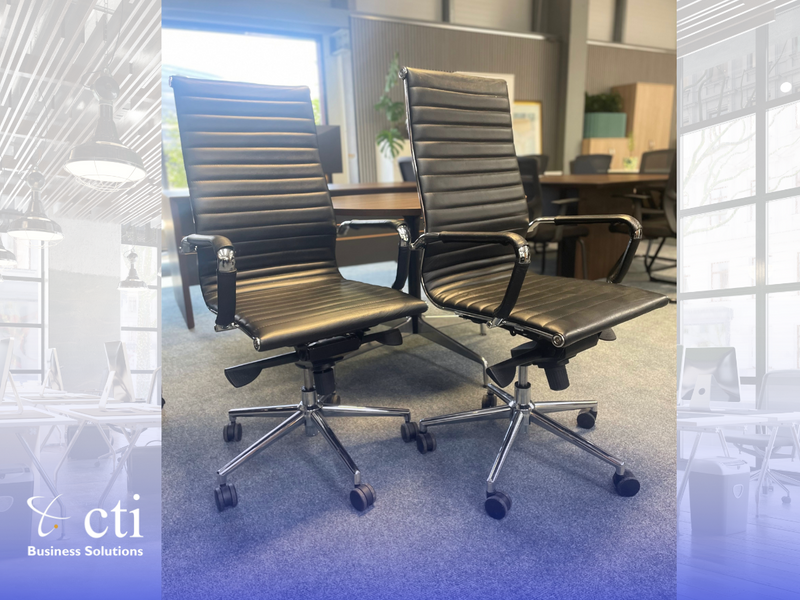 Ex Corporate Black Leather Boardroom Chair