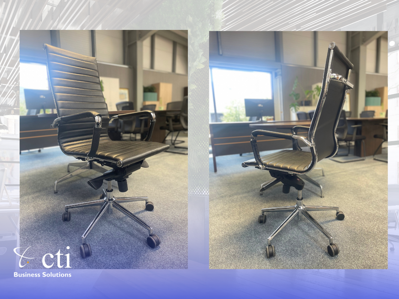 Ex Corporate Black Leather Boardroom Chair