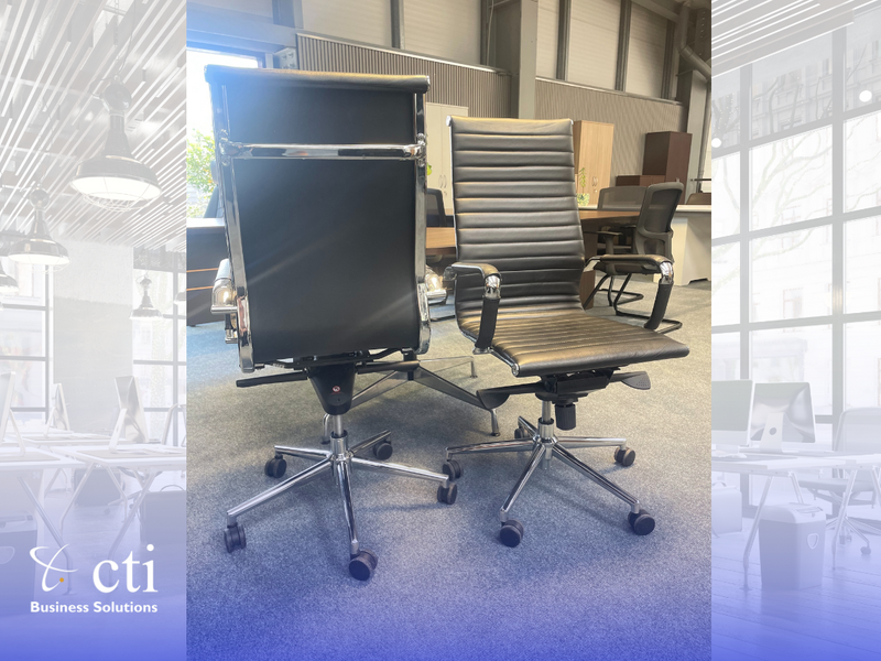 Ex Corporate Black Leather Boardroom Chair