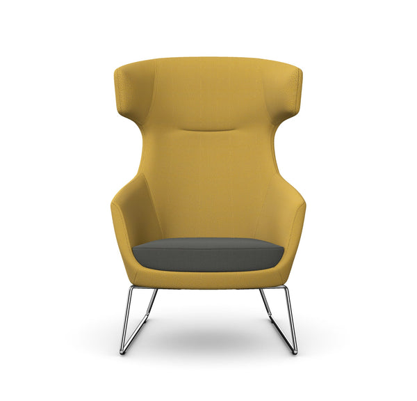AVA - Lounge Chair, Skid Metal Base