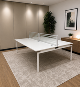 Full 4 Person Workstation Setups (4 x 1200mm Desk Tops, 4 x Chairs, 2 x Divider Screens) - Grade A - Ex-Corporate