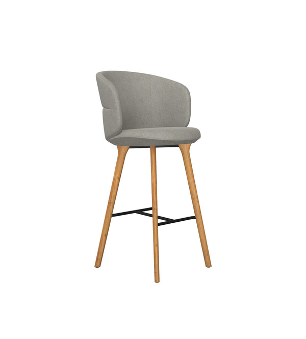 Ekori High hocker - Oak legs, steel footrest