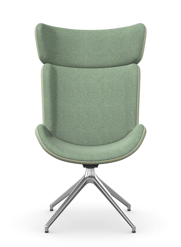HARPA - Wingback Chair, Pyramidal Aluminium Base