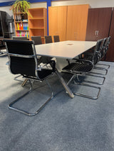 Yeats White Boardroom Table & Aria Boardroom Chair Bundles