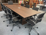 Parnell Walnut Boardroom Table & Borgata Boardroom Chair Bundles