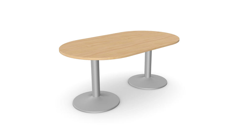 Kito Oval Meeting Table, Double Cylinder Leg Base - Size 1800mm x 1000mm