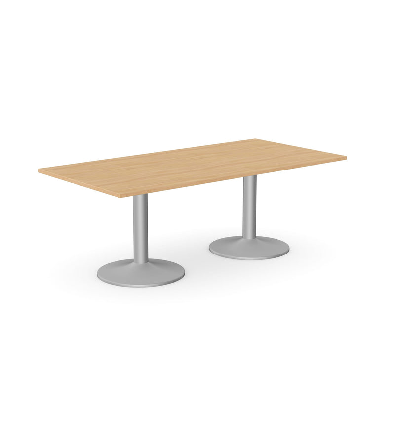 Kito Rectangular Meeting Table, Double Cylinder Leg Base - Size 2000mm x 1000mm