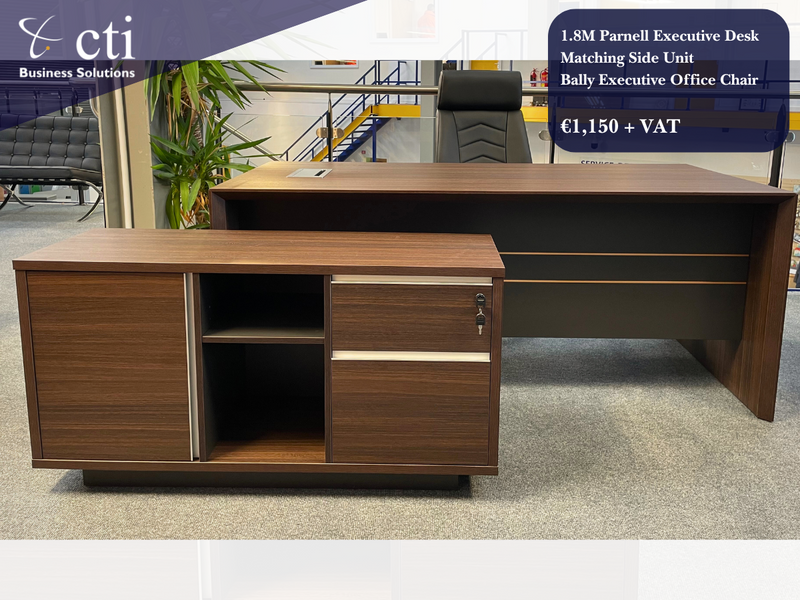 Parnell Executive Desk, Bally Executive Chair & Side Unit