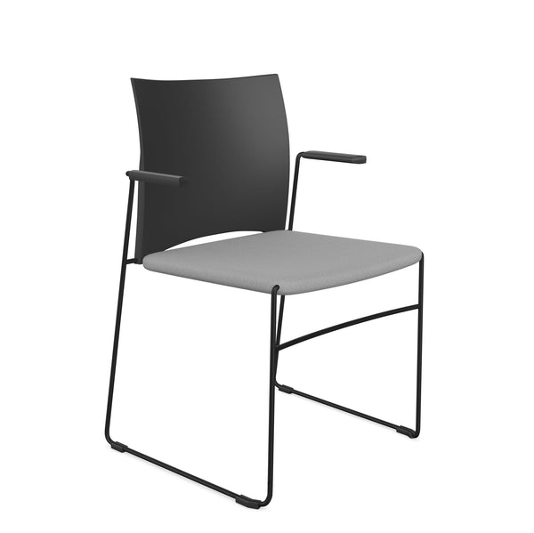 Ariz Upholstered Seat with Armrest and Plastic Backrest Chair - Model 560V
