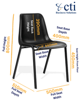 Polypropylene Visitor Stacking Black Chair