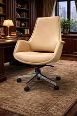 The VDARA Cream Executive Leather Office Chair