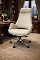 The Vici Grey Executive Leather Office Chair (Tall)