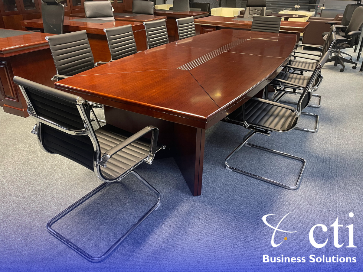 Shelbourne Walnut Veneer Boardroom Table & Aria Boardroom Chair Bundle ...