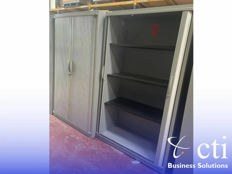 1.7m High Tambour Unit - Shelved & With Key - Grade A